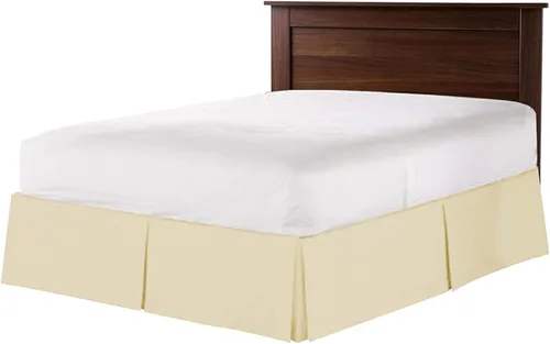 Vista 14 de Falda de cama plisada 100% algodón de 800 hilos, con volantes plisados de lujo, moderna calidad de hotel, fácil ajuste con caída a medida de 18