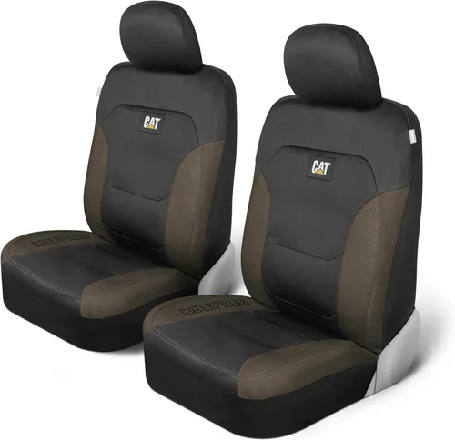 Vista 17 de Fundas de asiento CAT Flexfit negras y azules para coches, camiones y SUV - (2) Fundas de asiento delanteras para coche Protectores de asiento