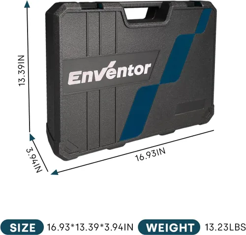 Vista 8 de Enventor Juego de herramientas, kit de 220 piezas para el hogar con caja de herramientas, llave y herramientas manuales para reparaciones del hogar