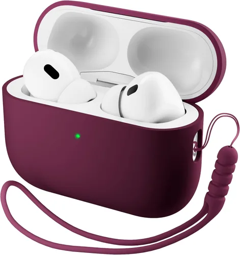 Vista 19 de ORNARTO Funda compatible con AirPods Pro 3 2025, silicona híbrida protectora completa para AirPods Pro de 3ª generación, funda frontal LED visible