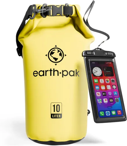 Vista 101 de Earth Pak Bolsa Seca Impermeable - Mochila Impermeable de Cierre Enrollable Superior Mantiene el Equipo Seco para Kayak con Funda Impermeable