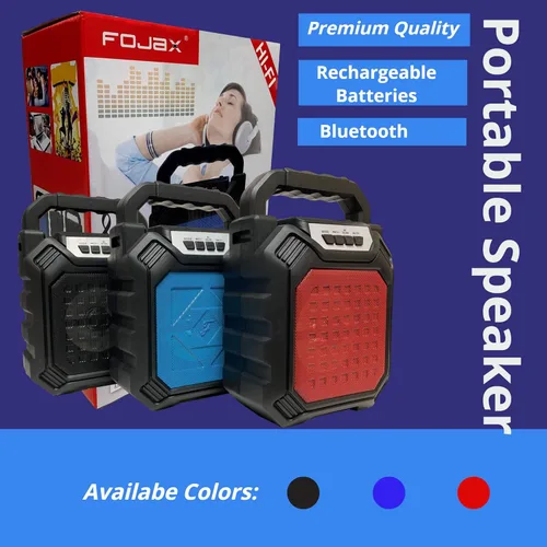 Vista 3 de Radio FM TF/USB Reproductor de MP3 Bluetooth Altavoz portátil Recargable-Rojo