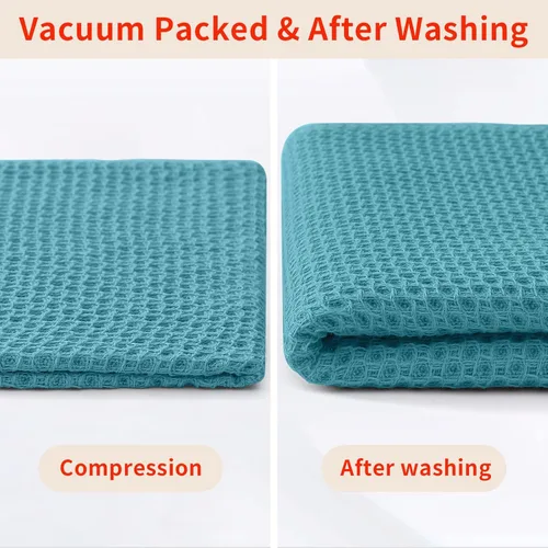 Vista 403 de Homaxy Paños de cocina de 100% algodón con tejido de gofre, ultra suaves, absorbentes, de secado rápido, 12 x 12 pulgadas, paquete de 6, amarillo