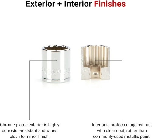 Vista 3 de TEKTON Juego de llaves de vaso de 12 puntos poco profundas de 3/8 pulgadas con riel, 15 piezas (1/4-1 pulg.) SHD91111