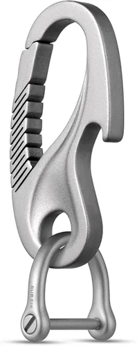 TISUR Titular de la llave del mosquetón de titanio Anti-perdida de liberación rápida resistente abrebotellas llavero del coche para los hombres