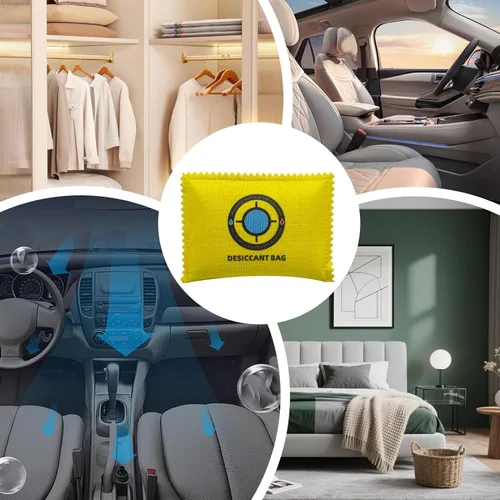 Vista 6 de Deshumidificador de coche para humedad – Absorción de olores reutilizable Absorción de humedad para armario, auto, camión, dormitorio, hotel
