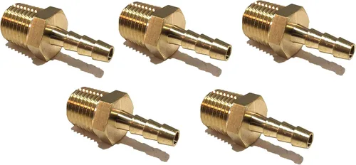 Vista 3 de Manguera de 3/16" ID a 1/4" macho NPT MNPT latón recto combustible de montaje de aire/agua/aceite/gas/WOG (1 unidad)