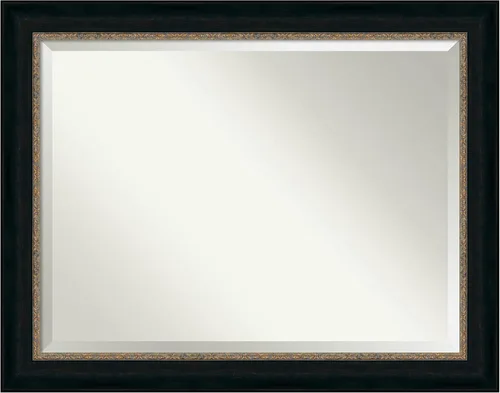 Vista 8 de Amanti Art Espejo de baño de bronce para sobre fregadero, 28 x 22 pulgadas, espejo rectangular estrecho de bronce claro Blaine, marco moderno medio