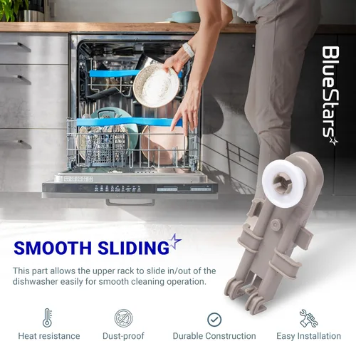 Vista 3 de BlueStars Ultra Durable 8268743 - Rueda de rejilla superior para lavavajillas, compatible con lavavajillas Whirlpool Kenmore KitchenAid, sustituye a