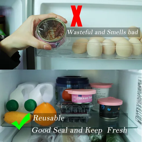 Vista 6 de Cuchara para latas de comida para gatos y 3 tapas de latas, bonitas fundas con forma de pata y abridor para alimentos húmedos, silicona universal