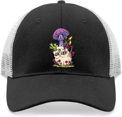 Vista 9 de devor Baseball Caps Human Skull and Mushroom Baseball Caps, Graphic Baseball Caps for Men