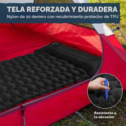 Vista 3 de POWERLIX Paquete de 2 almohadillas para dormir para acampar, con almohada integrada, colchoneta inflable para campamento, ligera, compacta, para 2