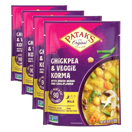 Vista 17 de Patak's Butter Chickpeas & Veggies – Comida vegetariana lista para comer – Curry indio suave con garbanzos, espinacas y verduras – Comida