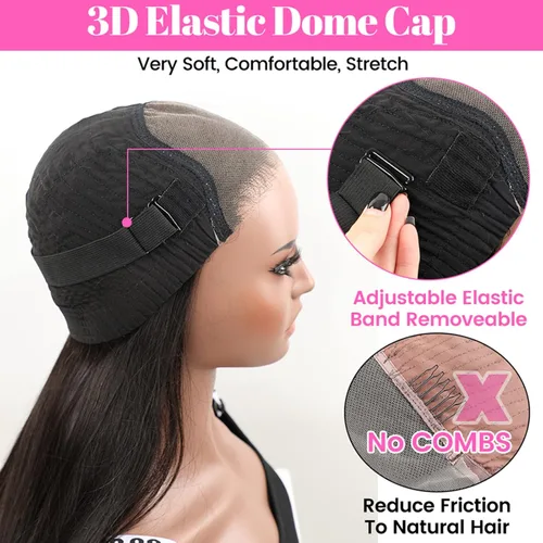 Vista 3 de ISEE Wear and Go Peluca sin Pegamento HD Pelucas de Encaje Frontal Pelucas de Cabello Humano Ondulado para Mujeres Negras 4/27 Rubio Miel Ombre