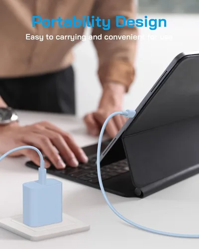 Vista 4 de Paquete de 3 bloques de carga rápida AISNI compatibles con iPhone 17, 16, 15, cargador USB C de carga rápida, cable de carga larga tipo C de 6 pies