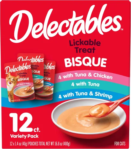 Vista 12 de Hartz Delectables - Golosinas húmedas para gatos, atún, 12 unidades - 3270011057