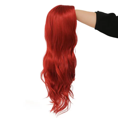 Vista 19 de Peluca rubia larga y rizada para mujer, peluca ondulada con raya lateral, cabello sintético natural para cosplay, disfraz de pelucas para mujeres