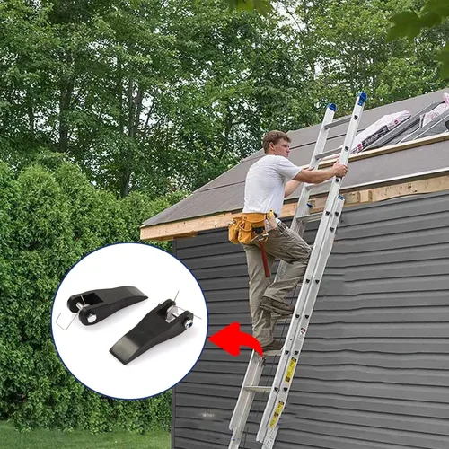 Vista 6 de Kit de aleta de bloqueo 29-1 para escalera Werner, compatible con escaleras Werner/Louisville/Keller, piezas de escalera de extensión de aluminio