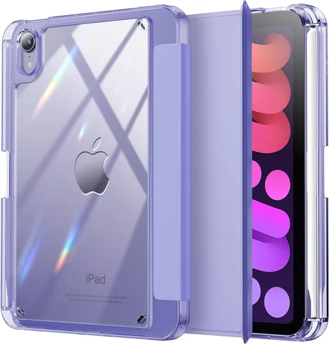 Vista 13 de INFILAND Funda para iPad mini 7, iPad mini 7ª (A17 Pro)/6ª generación de 8.3 pulgadas 2024/2021, parte trasera transparente y funda protectora