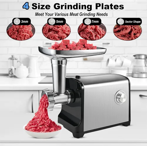 Vista 3 de Picadora de carne eléctrica resistente para uso doméstico, 3200 W máx