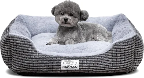Vista 10 de Cama pequeña para perros pequeños, camas para gatos de interior, lavable, cama rectangular para perros, cálida, suave, relajante, cama duradera