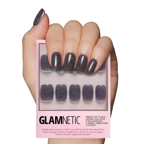 Vista 25 de Glamnetic - Wild Card Uñas postizas con acabado UV opaco, cortas, de punta de almendra, uñas pastel de calidad de salón en 12 tamaños - Kit de 24