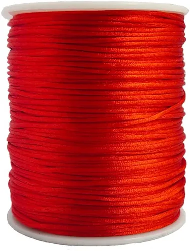 Vista 23 de 1.5 mm x 110 yardas de cordón de satén de nailon para abalorios, hilo trenzado para nudos chinos afortunados, macramé, collares y pulseras de cola