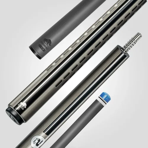 Vista 12 de RHINO Nebula 2 Pool Cue - Premium Carbon Fiber Shaft & Composite Butt. Time Crystal Tip, Pro Taper Design. 3/8-8 Joint, Wrapless. Low Deflection
