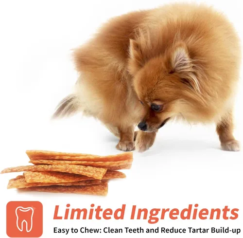 Vista 6 de Patatas fritas masticables para perros de pollo, de grado humano, alternativa de cuero crudo, fácil de digerir, paquete de 12