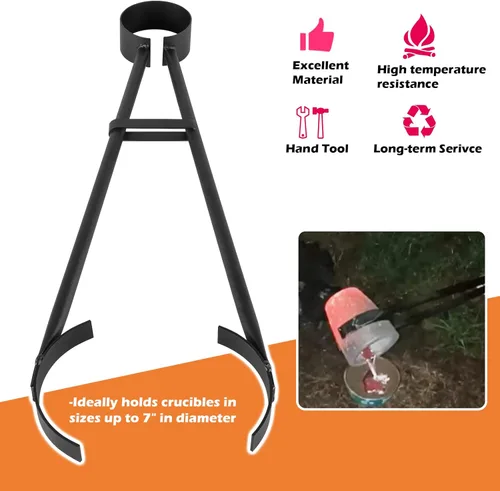 Vista 3 de Pinzas para frasco de crisol de fundición ProCast de 26 pulgadas para sostener crisoles de grafito para fundición de fusión, refinación de oro