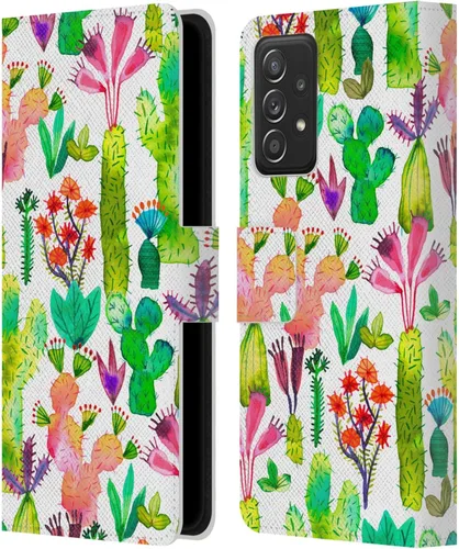 Vista 10 de Head Case Designs Officially Licensed Ninola Brushstrokes Black Summer Patterns Leather Wallet Case Compatible with Samsung Galaxy A53 5G (2022)