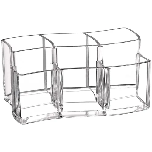 Organizador de acrílico del tenedor de los cepillos del maquillaje de 6 ranuras, almacenamiento claro de los cosméticos del envase de la