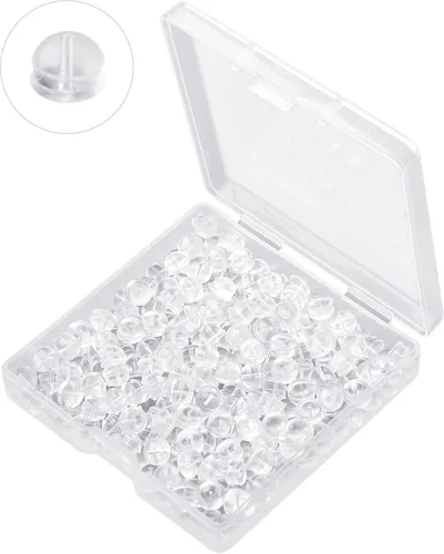 Vista 15 de Respaldos de Aretes de Goma Suaves y Transparentes para Pendientes de Botón Respaldos de Aretes de Silicona Hipoalergénicos Topes de Repuesto