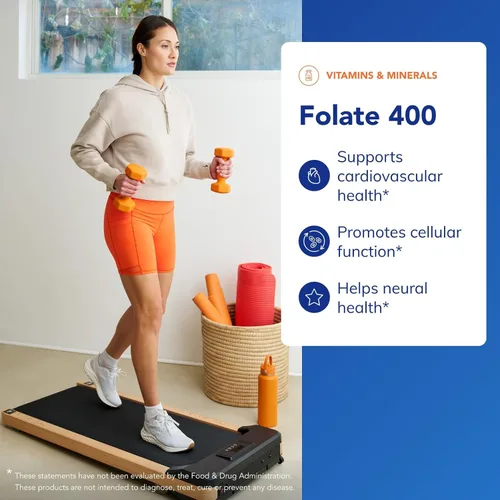 Vista 3 de Pure Encapsulations Folate 400 Suplemento de Metafolin L-5-MTHF para apoyar la salud cardiovascular, celular y neural* 90 cápsulas