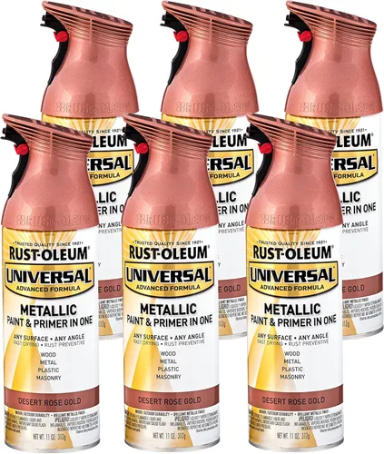 Vista 14 de Rust-Oleum 267298-6PK Pintura en aerosol martillada universal para todas las superficies, 12 onzas, blanco, paquete de 6