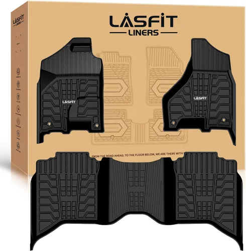 Vista 20 de LASFIT Alfombra de maletero en elastómero termoplástico para camioneta para todo tipo de clima, forro de carga, ajuste personalizado, negro