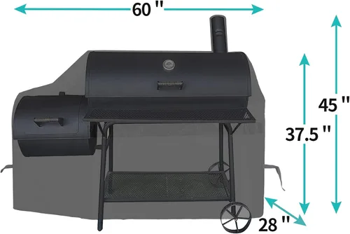 Vista 7 de Cobertor para parrilla de asado clásica iCOVER, de 60", resistente y de calidad superior, cobertor para parrilla ahumadora Brinkmann Nexgrill, Caqui