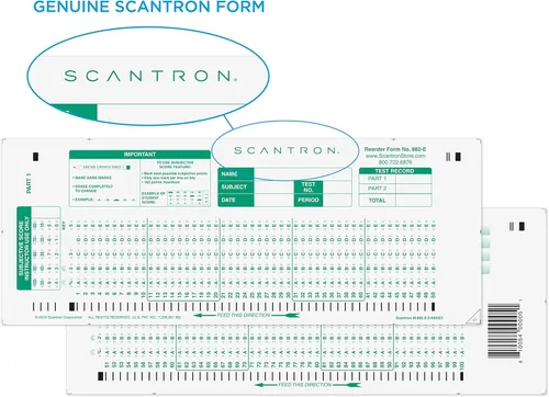 Vista 3 de Hoja de respuestas oficial de la marca Scantron 882-E. (paquete de 25)