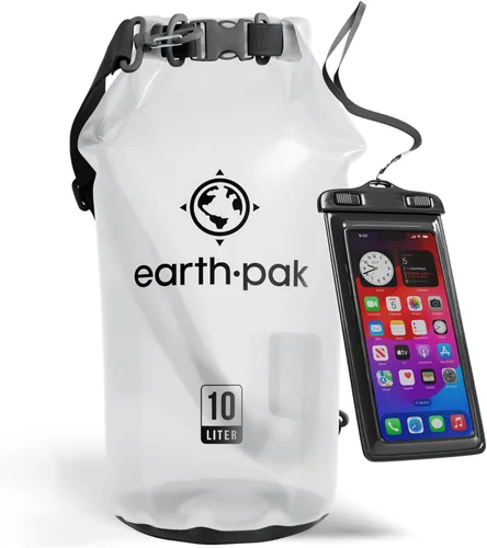 Vista 76 de Earth Pak Bolsa Seca Impermeable - Mochila Impermeable de Cierre Enrollable Superior Mantiene el Equipo Seco para Kayak con Funda Impermeable
