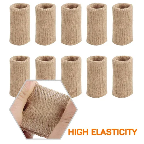 Vista 6 de Zittop 10 fundas para dedos, protector de soporte de férula para el pulgar, cinta elástica transpirable para aliviar el dolor, artritis, disparador