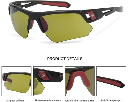 Vista 4 de Gafas de sol de golf para hombres y mujeres, gafas de sol deportivas sin montura con protección UV400