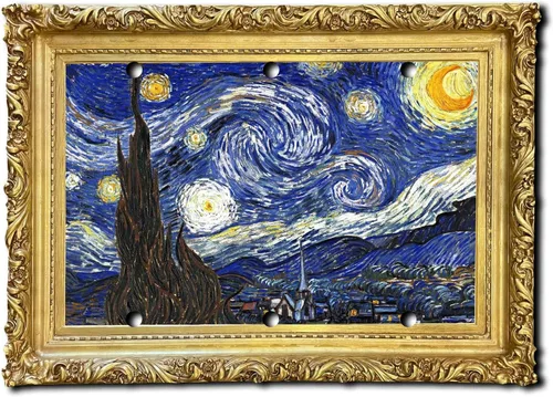 Vista 6 de Cubierta eléctrica acrílica decorativa de pintura de noche estrellada - Doble salida