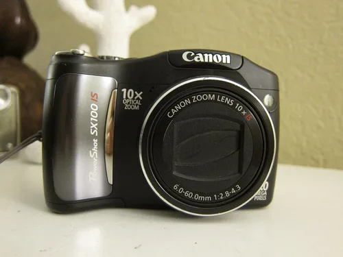 Canon PowerShot SX100IS Cámara digital de 8MP con zoom estabilizado de imagen óptica 10x (negro)