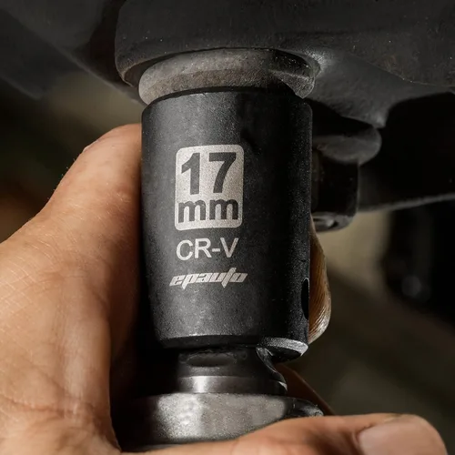 Vista 4 de EPAuto Juego de dados de impacto métricos poco profundos de 1/2 pulgada, Cr-V, 6 puntos, 14 dados