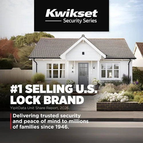 Vista 8 de Kwikset Henley Manija de puerta simulada, manija de una cara para armarios, puertas dobles francesas y despensa, manija interior reversible sin