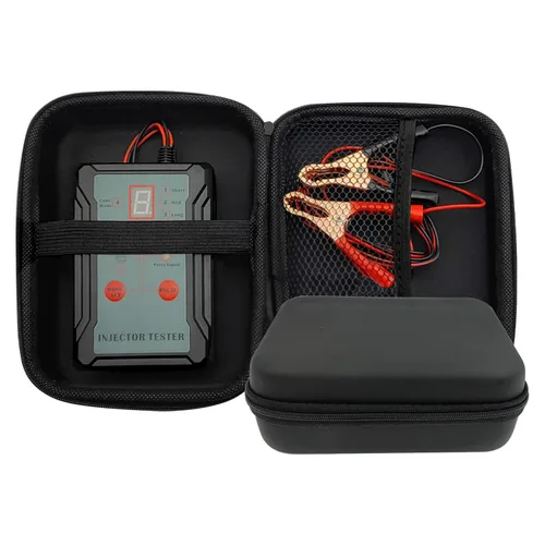 Vista 4 de Kit mejorado de probador y limpiador de inyectores de combustible con 2 adaptadores, 8 pulsos, modos de salida de potencia de 12V/5V - Herramienta