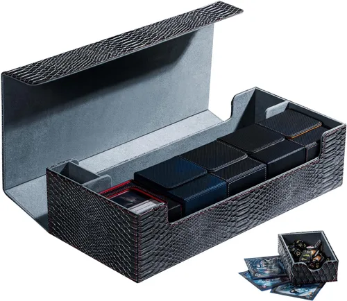 Vista 13 de Estuche de almacenamiento prémium para tarjetas coleccionables TCG, caja con capacidad para más de 1800 tarjetas con funda para MTG, YuGiOh, Uno