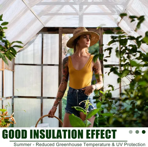 Vista 4 de Tatuo Paquete de 12 Paneles de Invernadero de Policarbonato de 6' X 2' X 0.16'' Láminas de Policarbonato Paneles de Techo de Doble Pared