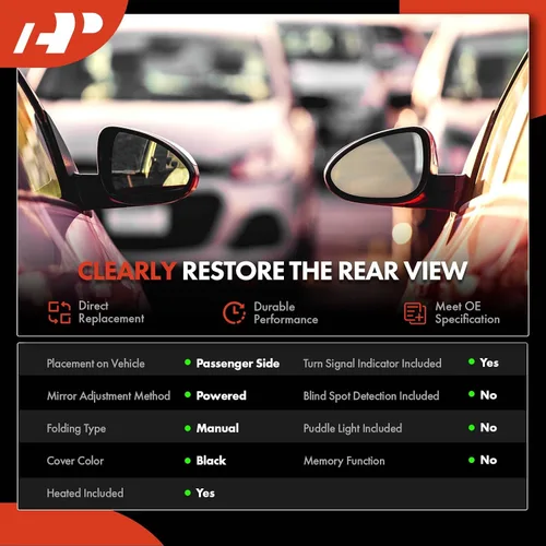 Vista 3 de A-Premium Espejo Lateral del Conductor con Ajuste Eléctrico Compatible con Mazda CX-5 2015-2016 - Calefactado, Plegable Manual con Señal de Giro