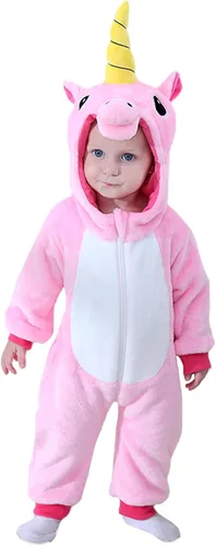 TONWHAR Disfraz de Halloween para bebés y niños pequeños, traje de nieve para niños (3.5-4.5 añosaltura 41-46 pulgadas, unicornio rosa)